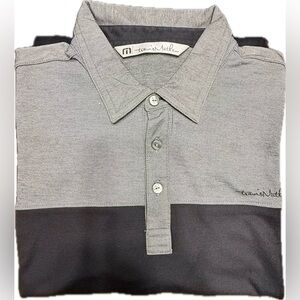 Travis Mathew Two-Tone Gray Polo Shirt
